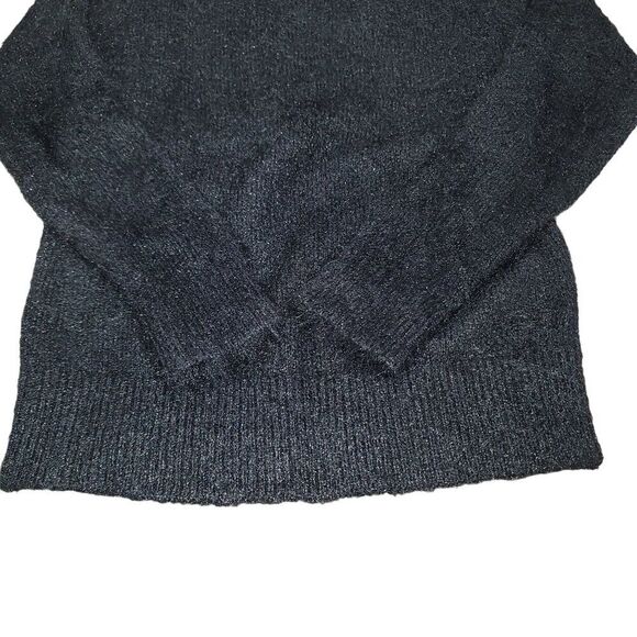 A New Day Black Long Sleeve Women's Soft Knit Black Fuzzy‎ Sweater Size S - Picture 3 of 7